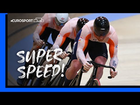 Down To The Wire! 😳 Netherlands Win Men&#039;s Team Sprint Gold Ahead of Great Britain | Eurosport