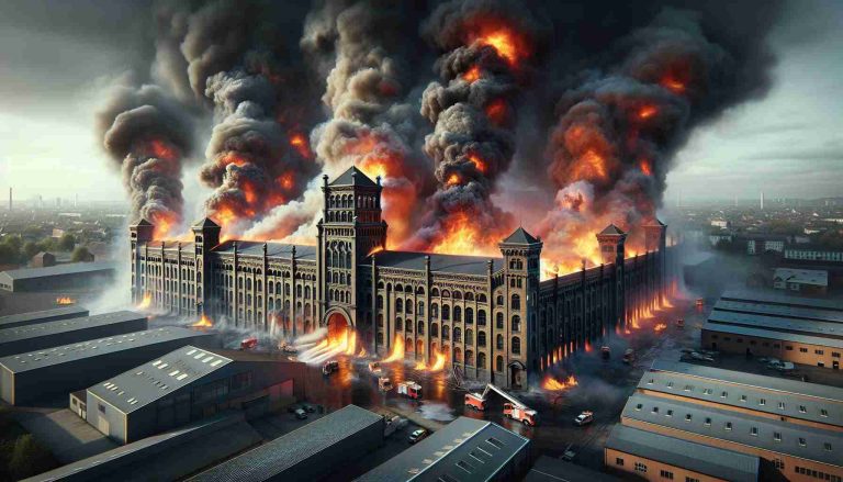 Massive Fire Engulfs Historic Warehouse on Industrial Estate