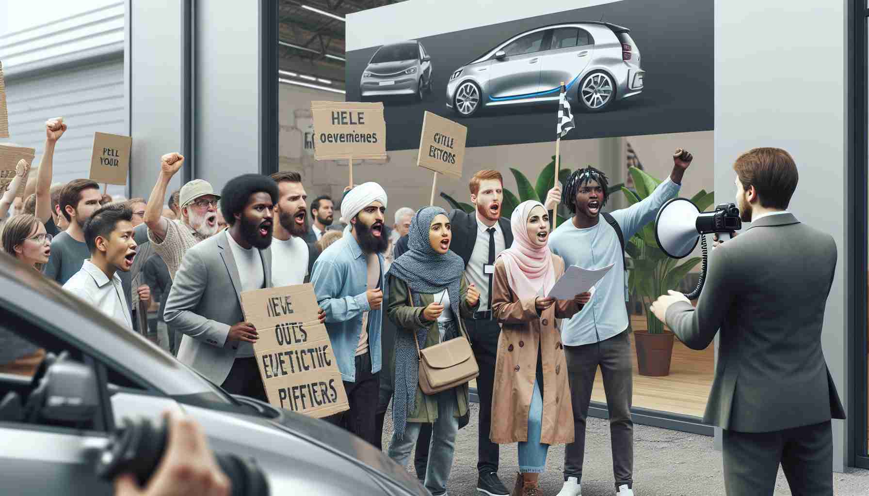 Protesters at Tesla Showrooms Challenge Elon Musk’s Grip on Government