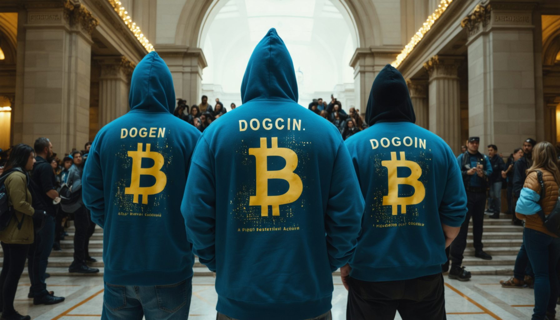 Mystery Men in Dogecoin T-Shirts Storm SF City Hall: An Unraveled Tale